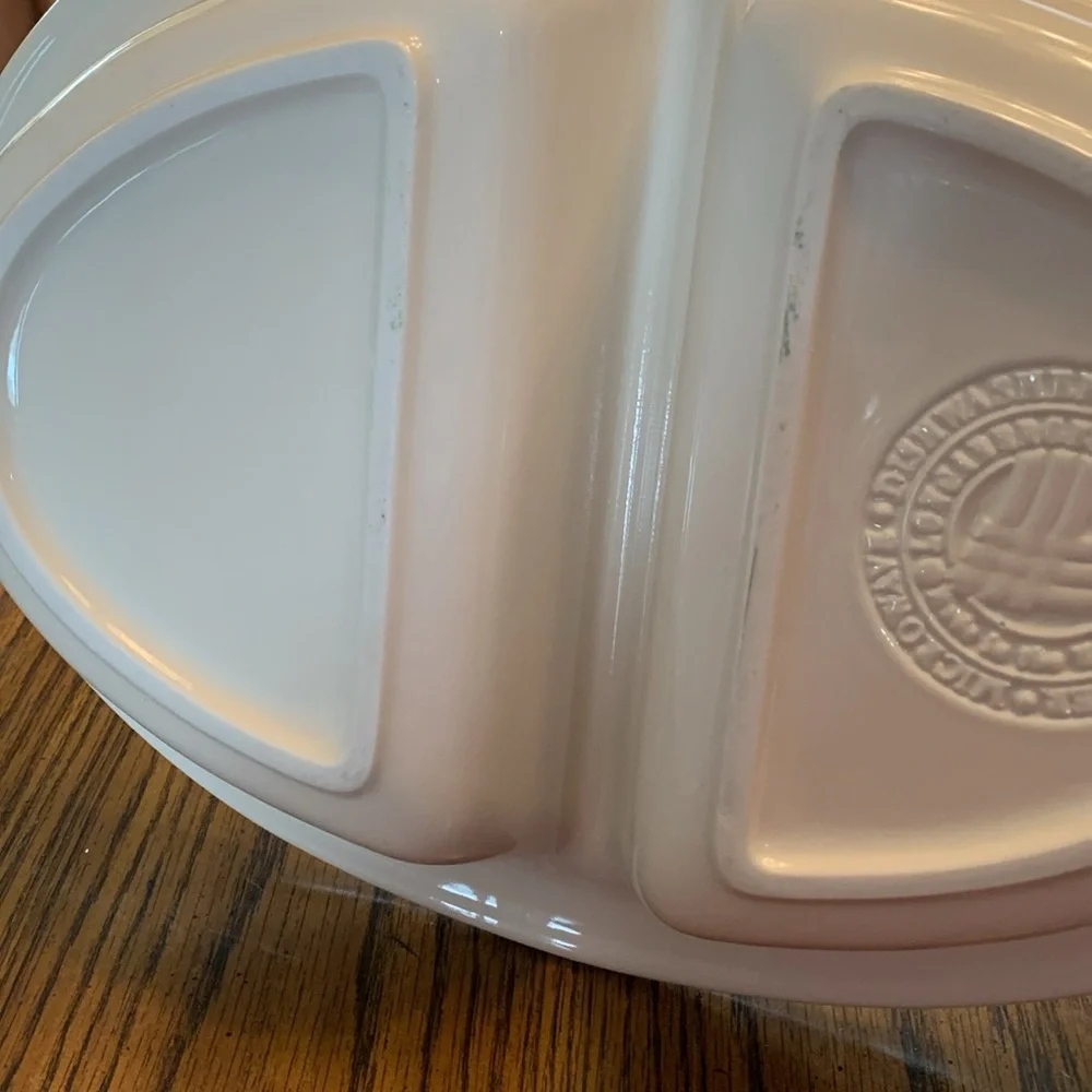 Longaberger Divided Serving Dish in Traditional Red.
